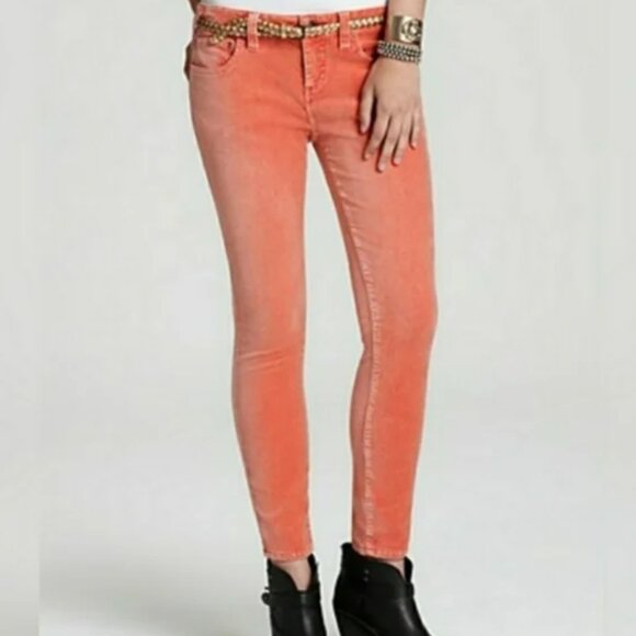 Free People Pants - Free People FP Coral Velvet Low Rise Skinny Jeans Pants Size 27